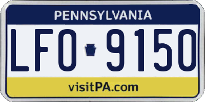 PA license plate LFO9150