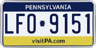 PA license plate LFO9151