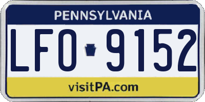 PA license plate LFO9152