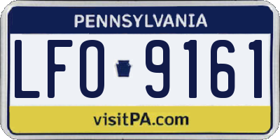 PA license plate LFO9161