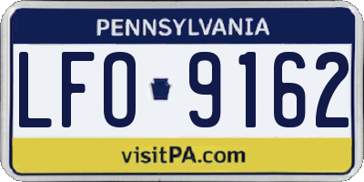 PA license plate LFO9162