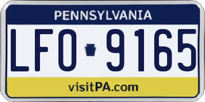 PA license plate LFO9165