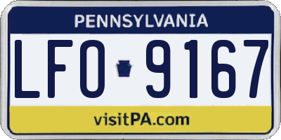 PA license plate LFO9167