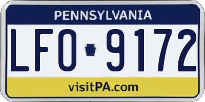 PA license plate LFO9172