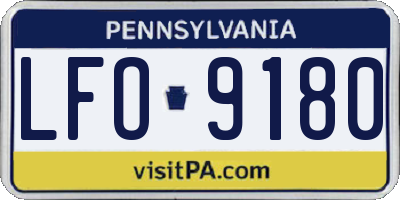 PA license plate LFO9180
