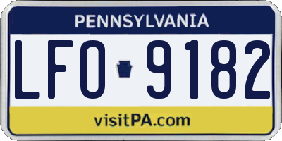 PA license plate LFO9182