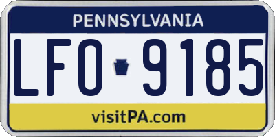PA license plate LFO9185