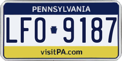 PA license plate LFO9187