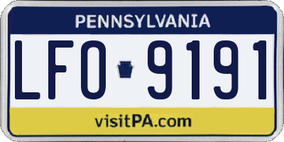 PA license plate LFO9191