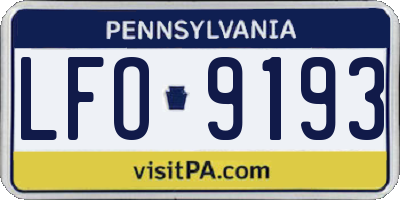 PA license plate LFO9193