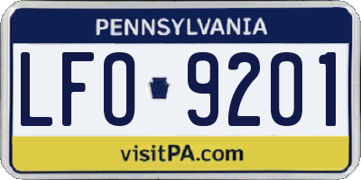 PA license plate LFO9201