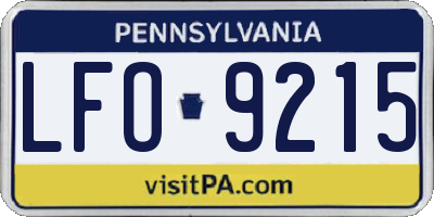 PA license plate LFO9215