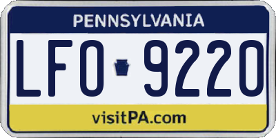 PA license plate LFO9220