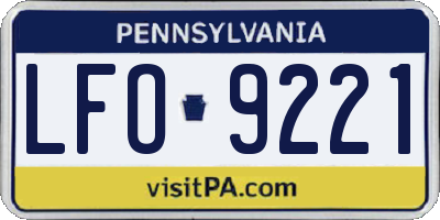 PA license plate LFO9221