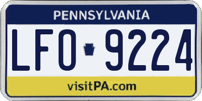 PA license plate LFO9224