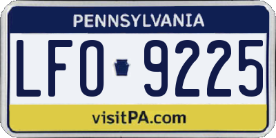 PA license plate LFO9225