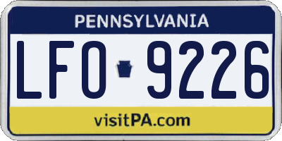 PA license plate LFO9226