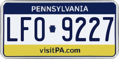 PA license plate LFO9227
