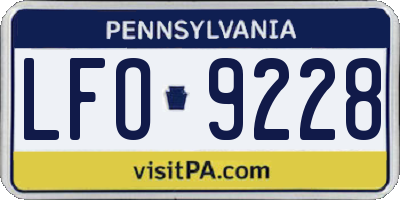 PA license plate LFO9228