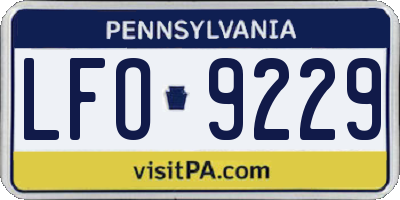 PA license plate LFO9229