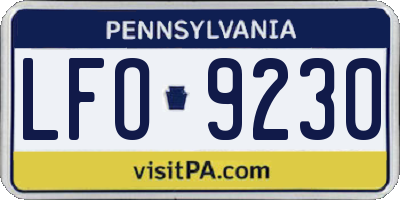 PA license plate LFO9230