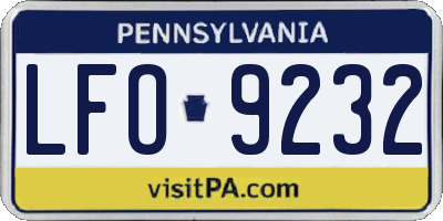 PA license plate LFO9232