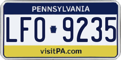 PA license plate LFO9235