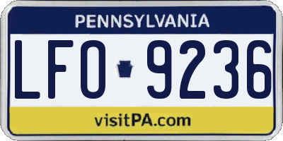 PA license plate LFO9236