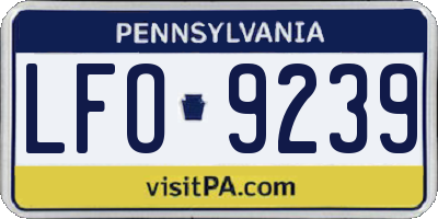 PA license plate LFO9239