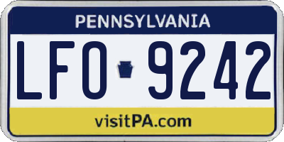 PA license plate LFO9242
