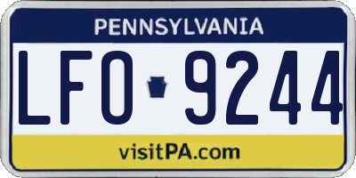 PA license plate LFO9244