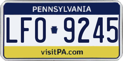 PA license plate LFO9245