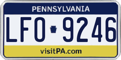 PA license plate LFO9246