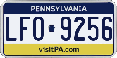 PA license plate LFO9256