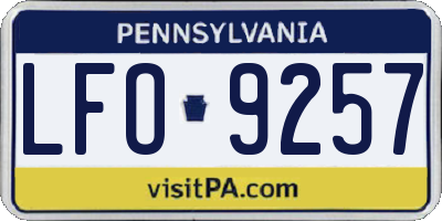 PA license plate LFO9257