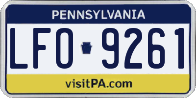 PA license plate LFO9261