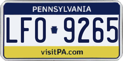 PA license plate LFO9265
