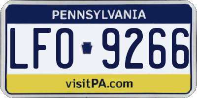 PA license plate LFO9266