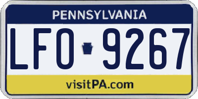 PA license plate LFO9267