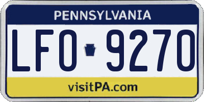 PA license plate LFO9270