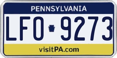 PA license plate LFO9273