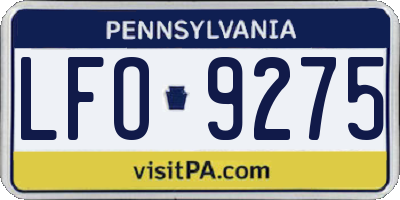 PA license plate LFO9275