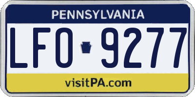 PA license plate LFO9277