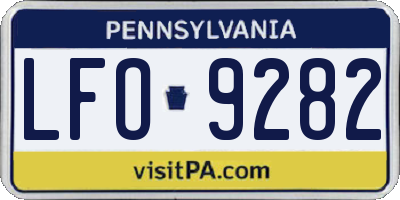 PA license plate LFO9282