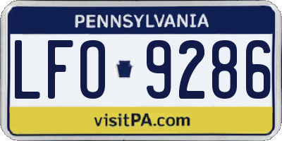 PA license plate LFO9286