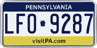 PA license plate LFO9287
