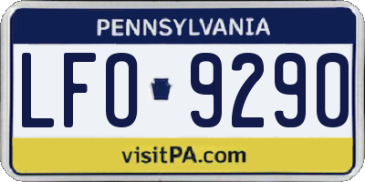 PA license plate LFO9290