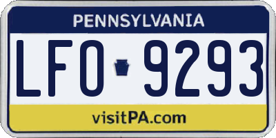 PA license plate LFO9293