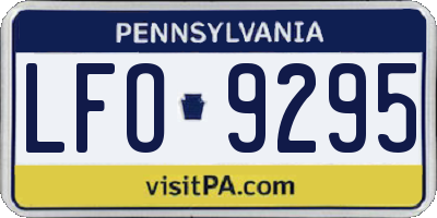 PA license plate LFO9295