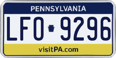 PA license plate LFO9296